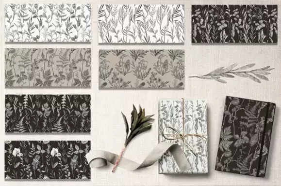 167个手绘植物柔和铅笔素描花卉PNG免抠图插图17