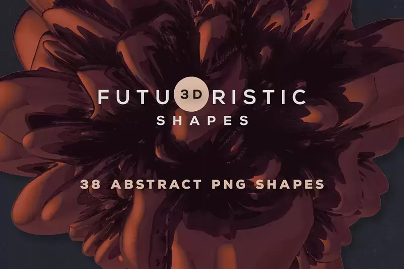 38个未来派3D创意抽象PNG免抠图插图5