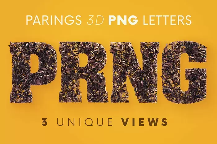 Parings – 3D雕刻艺术字PNG免抠图插图1