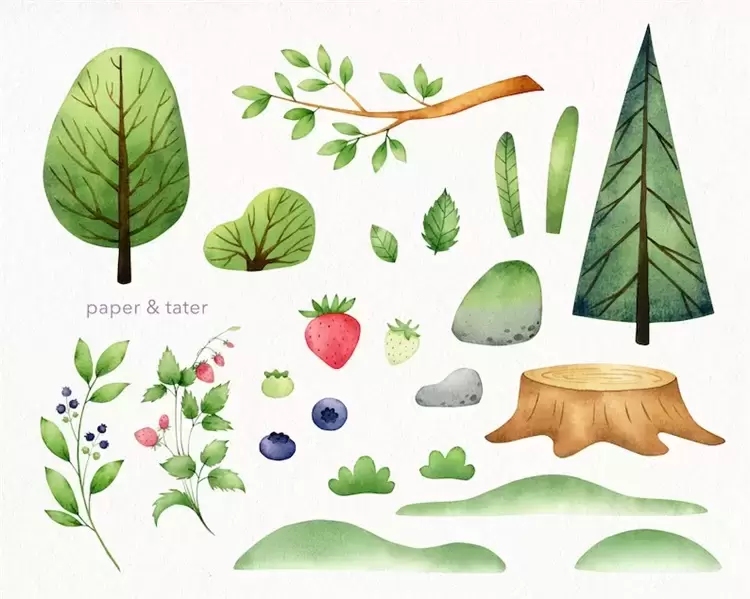 37可爱水彩森林动物PNG免抠图插图3