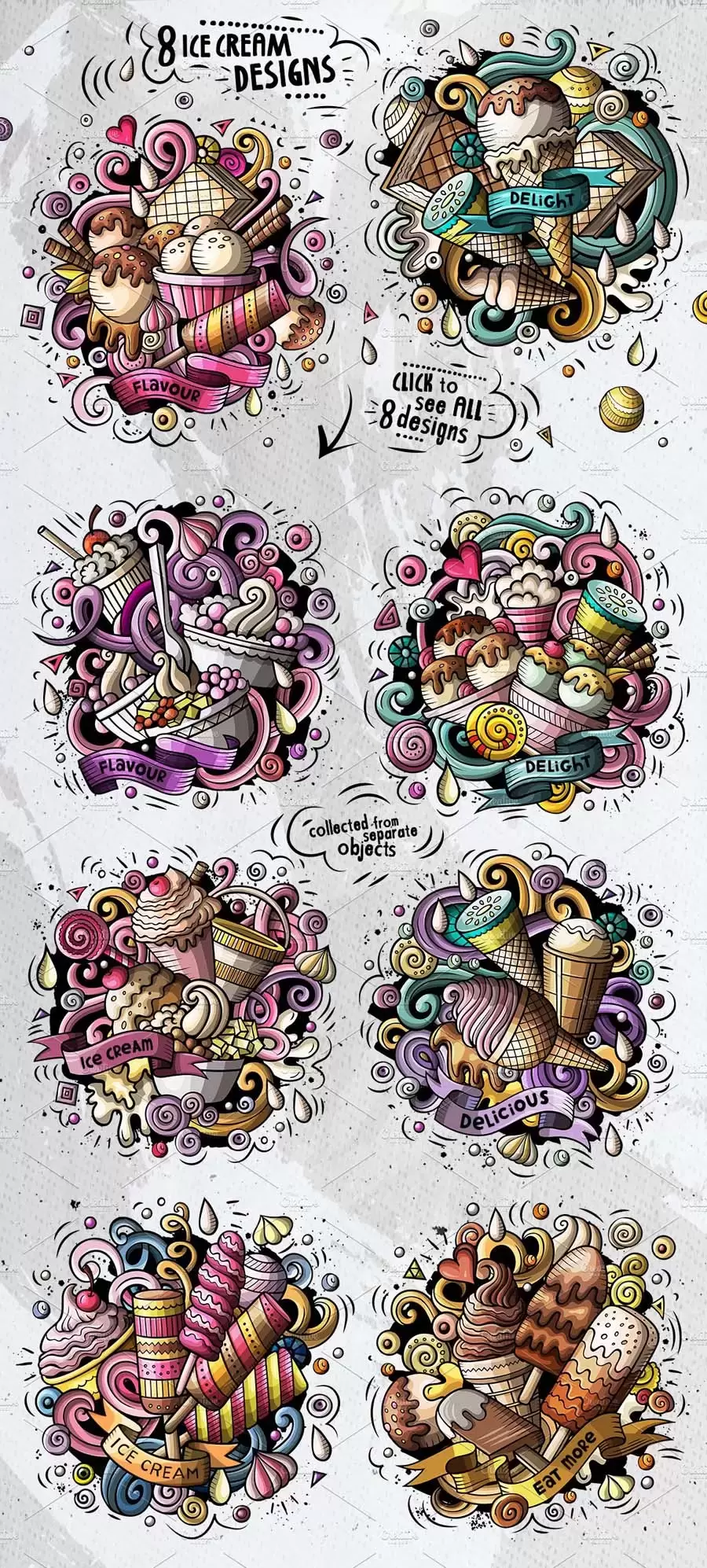 冰淇淋卡通涂鸦艺术创作PNG免抠图大礼包插图4
