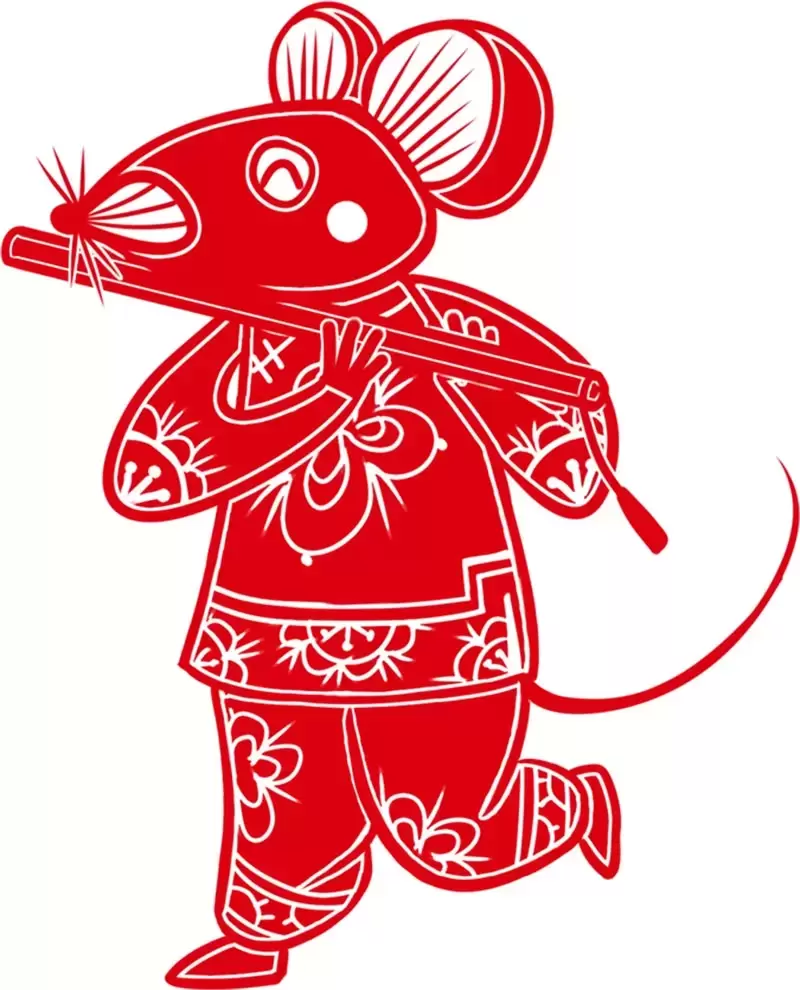 75款2020鼠年春节剪纸窗花PNG免抠图素材插图11