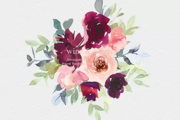 水彩花卉花圈剪贴画框架画框PNG免抠图插图4