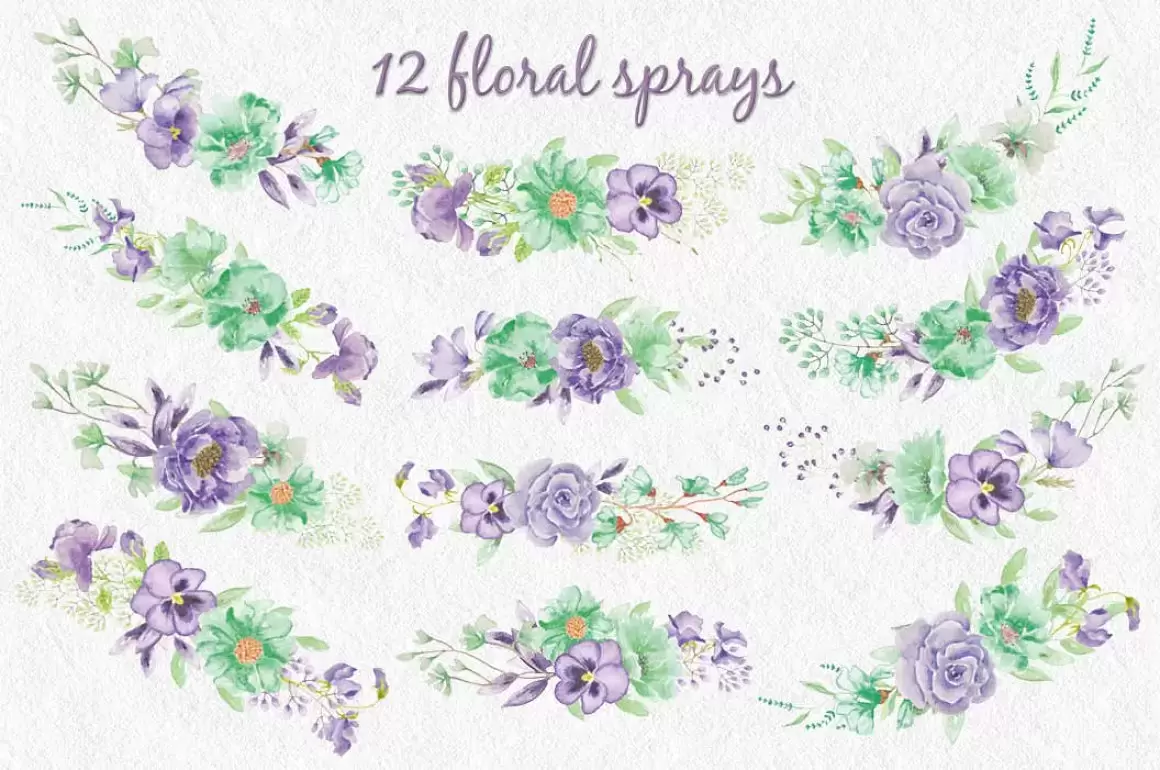 26个花卉装饰的字母和0-9数字装饰图案PNG免抠图插图11