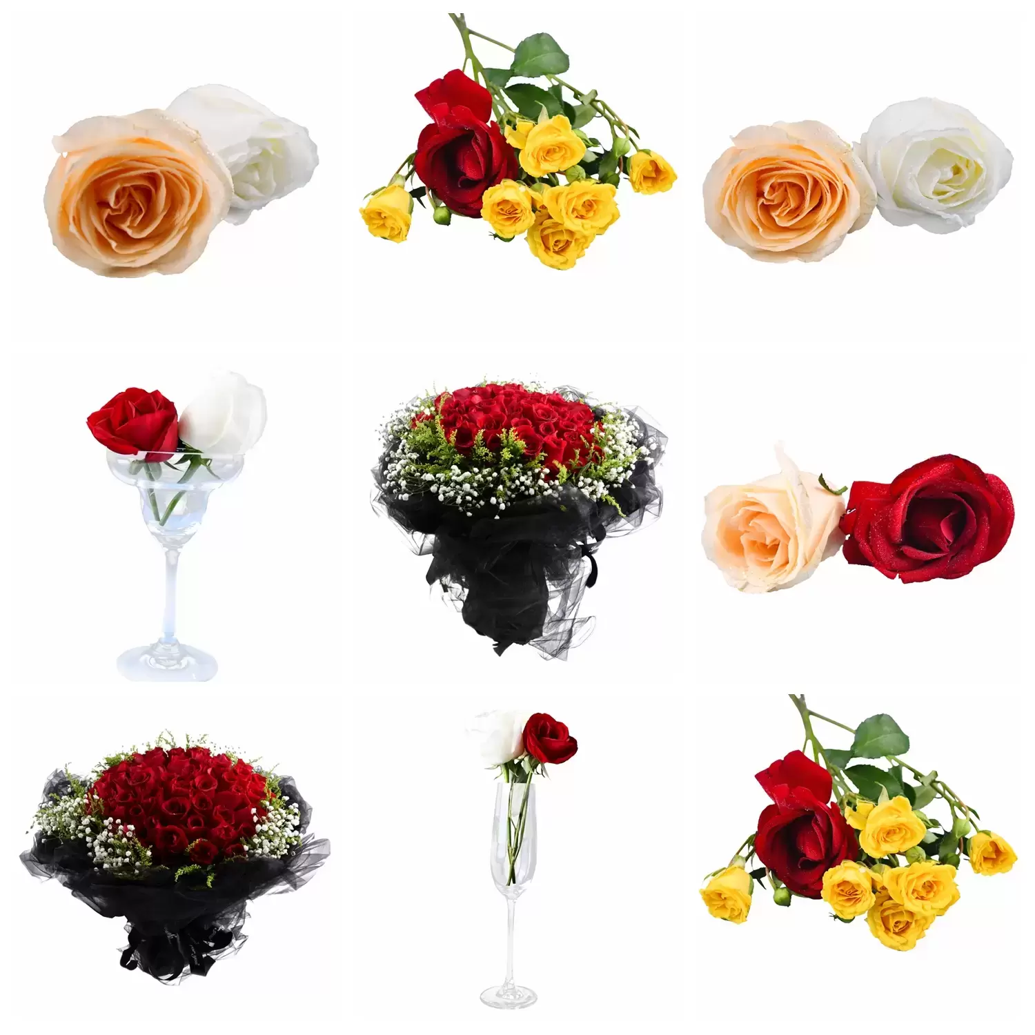 17款玫瑰花朵和玫瑰花束PNG免抠图插图2