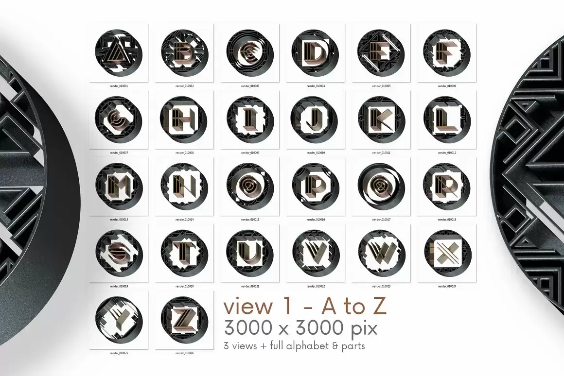 26个逼真的3D装饰英文字母PNG免抠图插图6