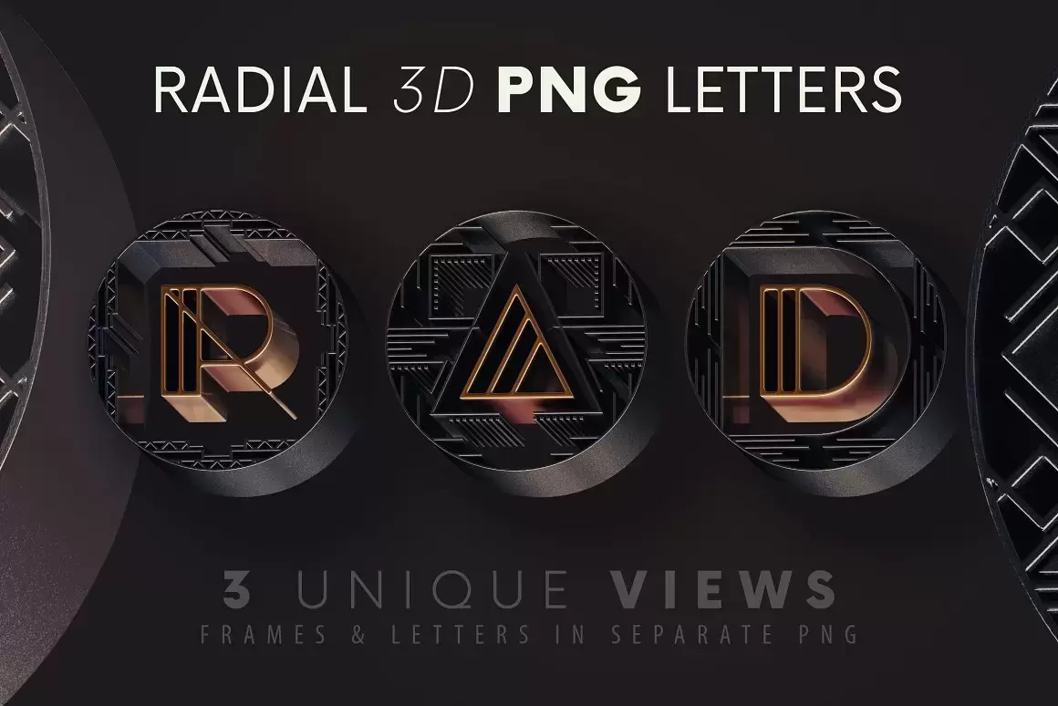 26个逼真的3D装饰英文字母PNG免抠图插图1