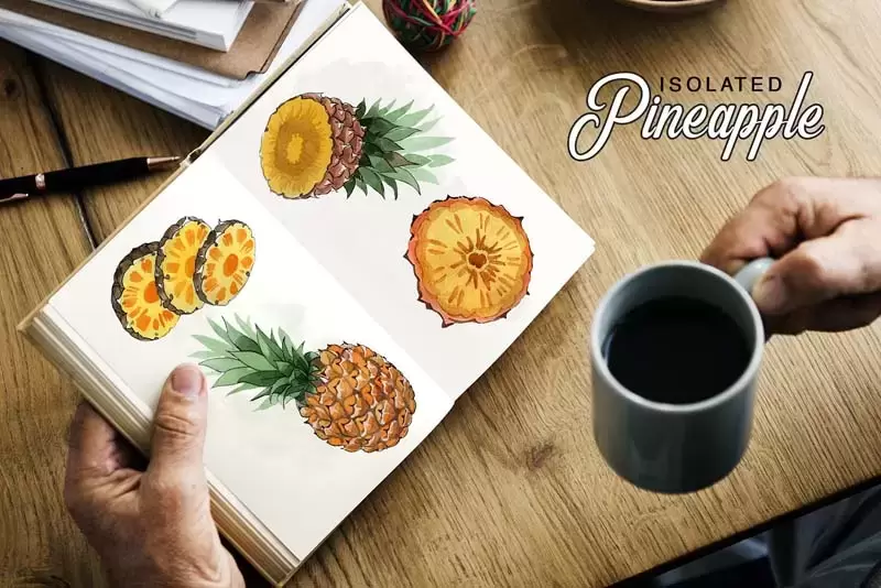 44个菠萝水彩png剪贴画文件插图7
