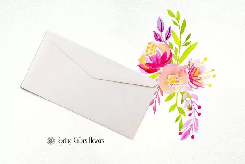 春季鲜艳手绘花卉水彩PNG插图插图4