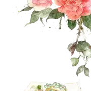 古风复古手绘水彩花卉小清新建筑美化装饰PNG图片素材插图80