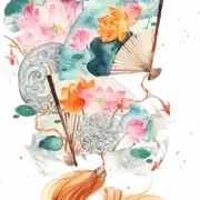 古风复古手绘水彩花卉小清新建筑美化装饰PNG图片素材插图139