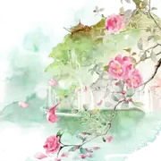古风复古手绘水彩花卉小清新建筑美化装饰PNG图片素材插图93