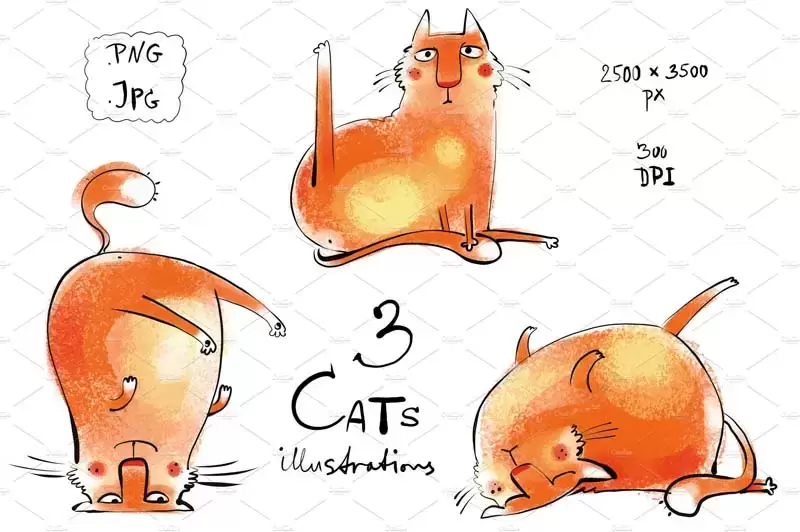 KotoYoga可爱卡通猫PNG免抠图背景和矢量素材插图2