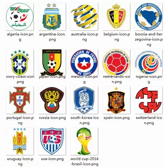 32个国家世界杯足球队PNG免抠图标插图1