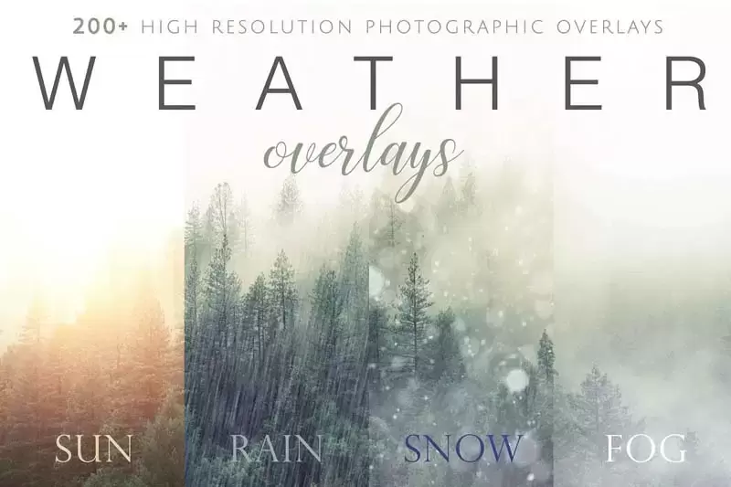 200+天气效果,包含阳光 下雪 下雨 彩虹PNG免抠图插图2