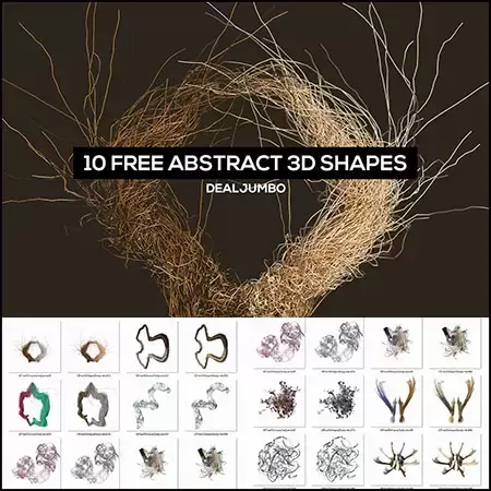10款高分辨率抽象创意3D形状图形PNG免抠图插图