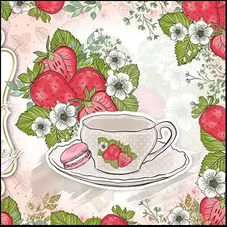 香甜的手绘水彩草莓水果PNG免抠图剪贴画插图