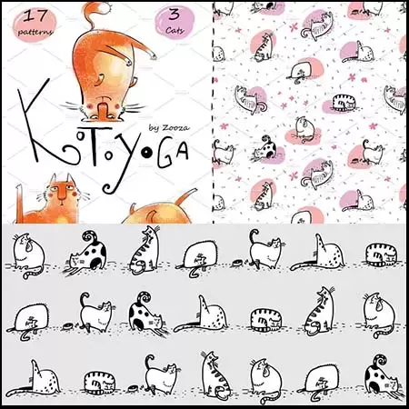 KotoYoga可爱卡通猫PNG免抠图背景和矢量素材