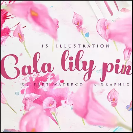 粉色手绘水彩花卉PNG免抠图插图