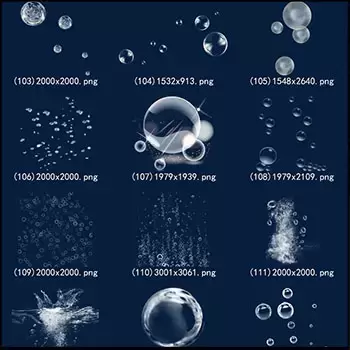 白色透明肥皂泡气泡水泡和水彩泡泡PNG免抠图插图