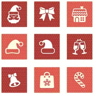 10个圣诞节红色PNG免抠图标插图