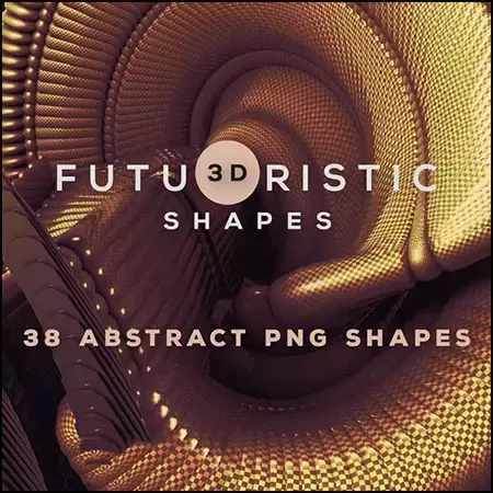 38个未来派3D创意抽象PNG免抠图插图
