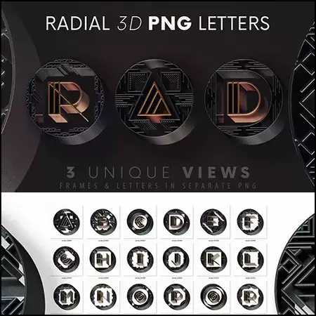 26个逼真的3D装饰英文字母PNG免抠图插图