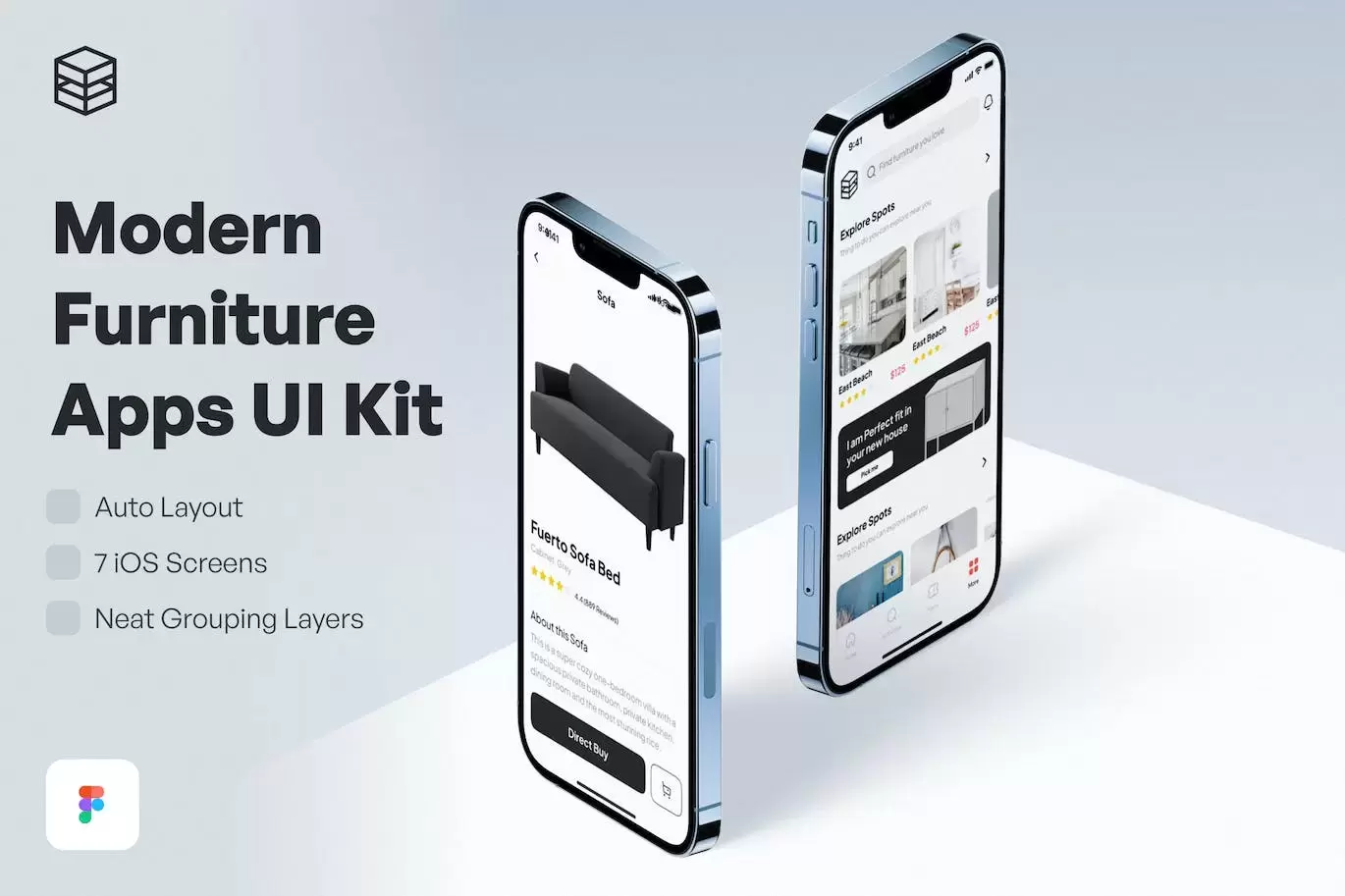 现代家具应用APP UI KIT (FIG)免费下载
