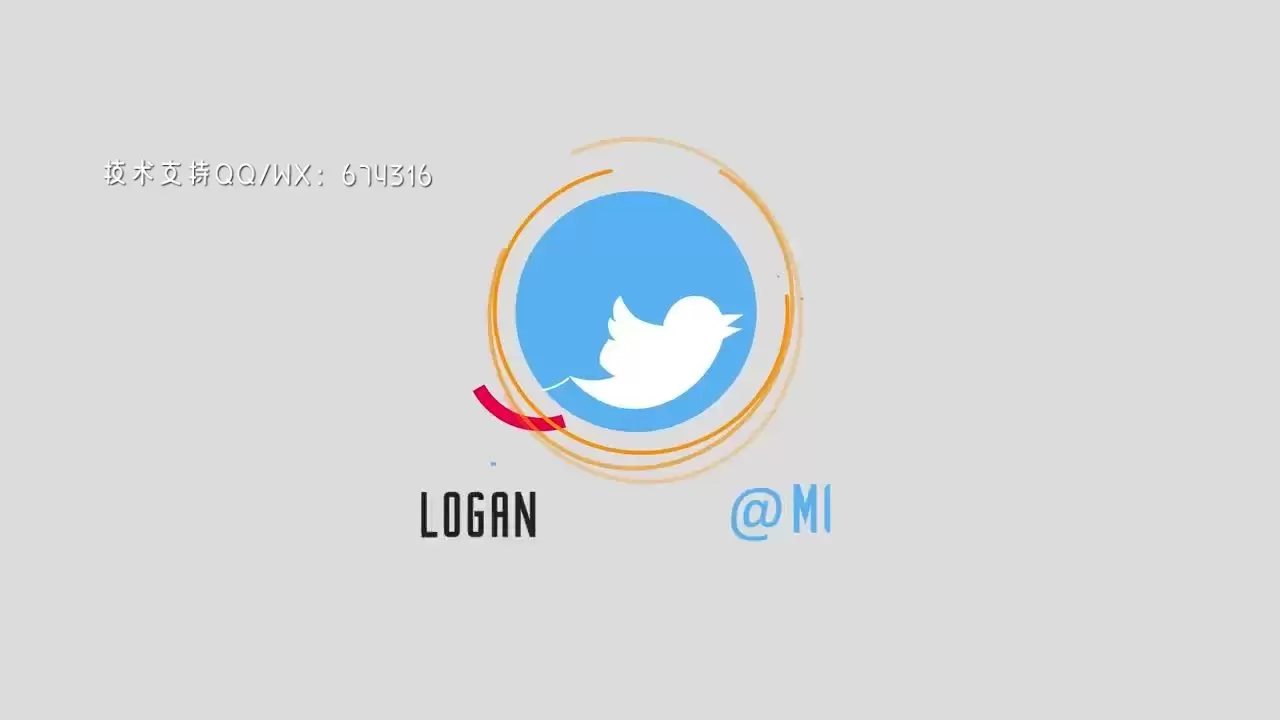 3个社交媒体LOGO标志显示AE模板视频下载插图
