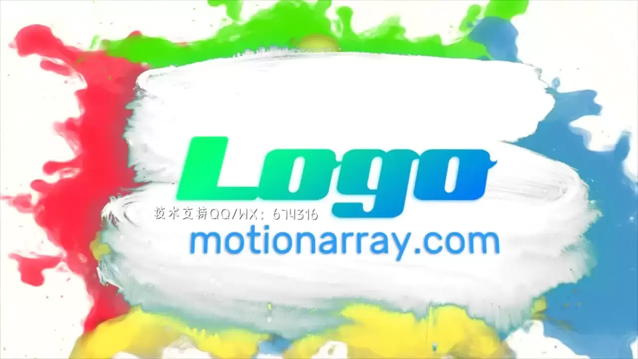 明亮的水墨彩色logo动画AE模板视频下载插图