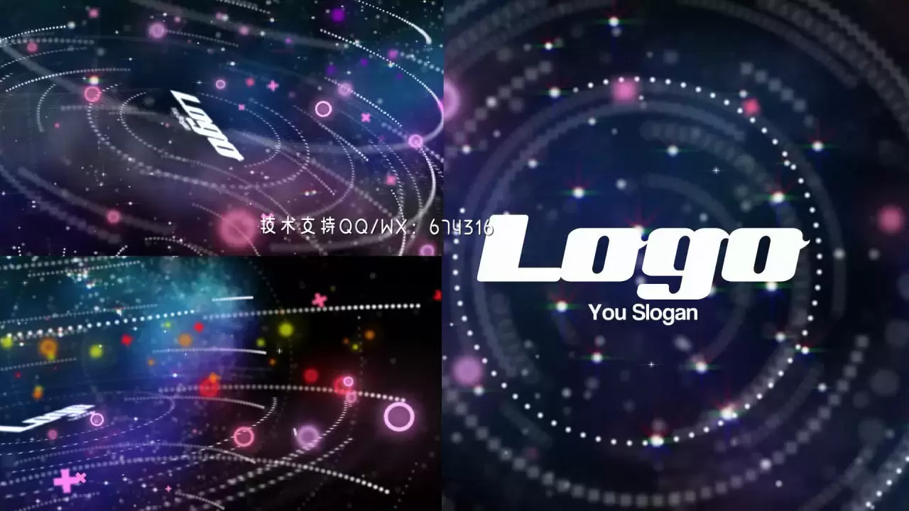 抽象空间LOGO标志显示AE模板视频下载