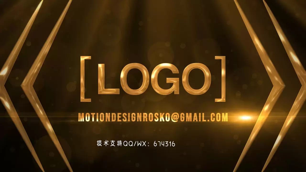 优雅豪华的金色LOGO标志展示AE模板视频下载插图