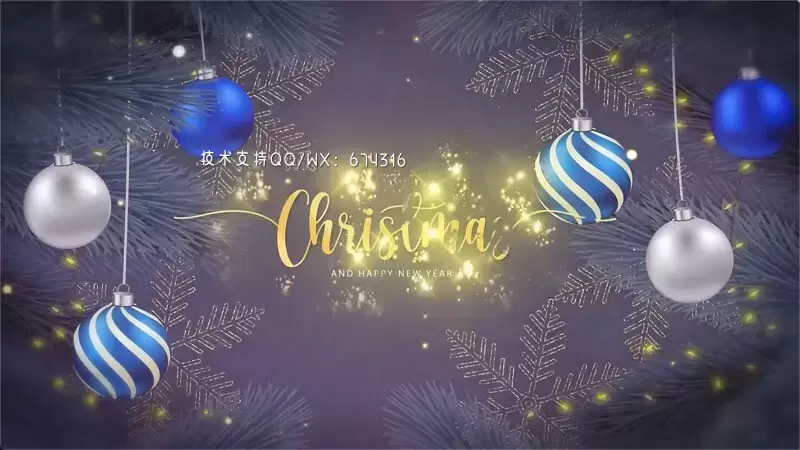 圣诞快乐祝福开场片头pr模板视频下载(含音频)