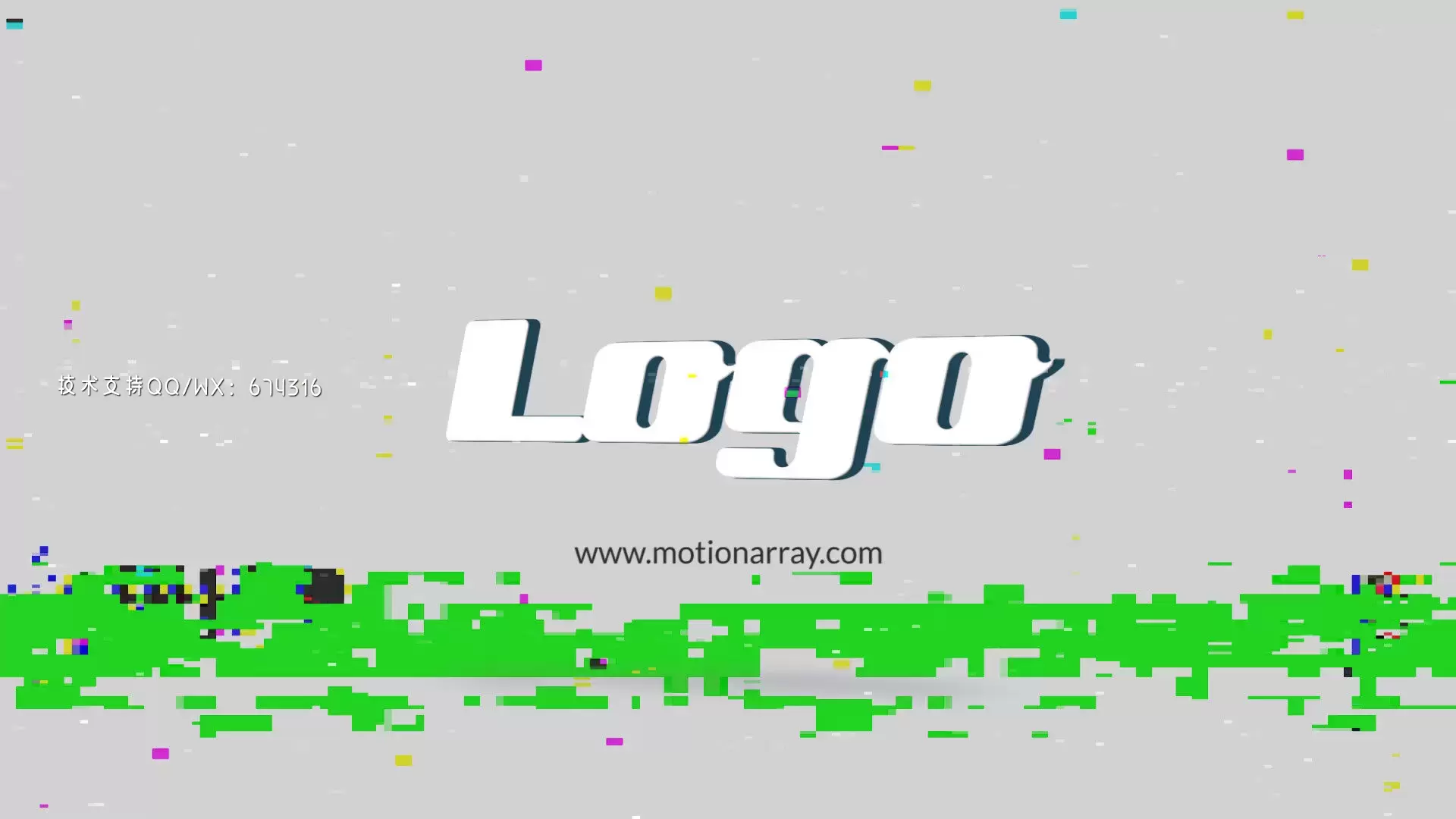 时尚设计的失真的商业LOGO标志开场PR模板视频下载