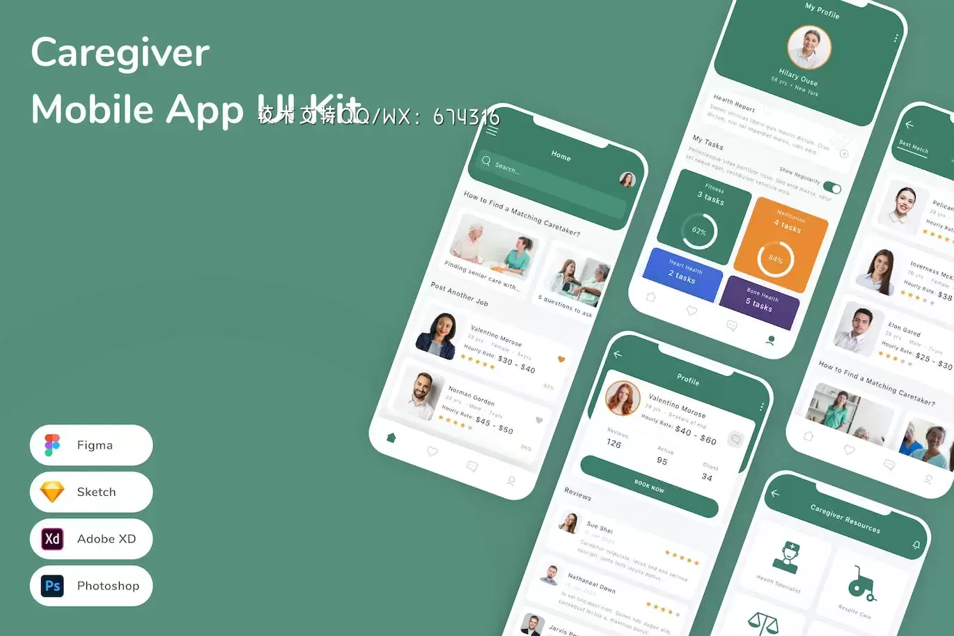 医务人员移动应用APP UI KIT (SKETCH,FIG,XD,PSD)免费下载