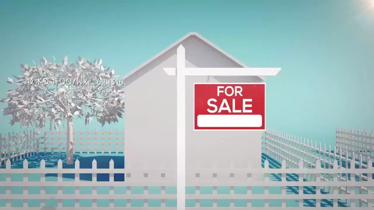 房地产标志优雅动画AE模板视频下载(含音频)插图