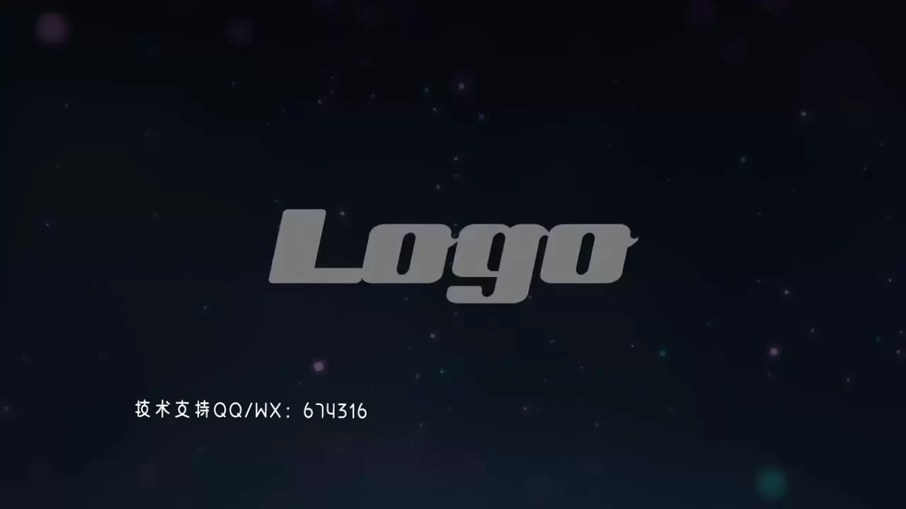 充满彩色霓虹灯条纹的动画LOGO标志AE模板视频下载