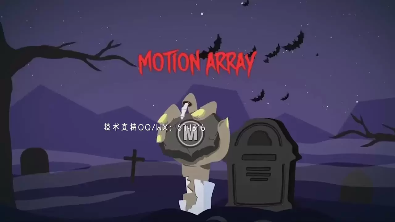 富有创意的万圣节动画LOGO标志AE模板视频下载(含音频)