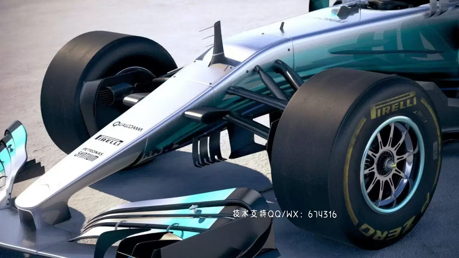 F1 梅赛德斯 Mercedes W08 2017 方程式赛车3D模型下载（C4D,FBX,OBJ,MAX）插图1