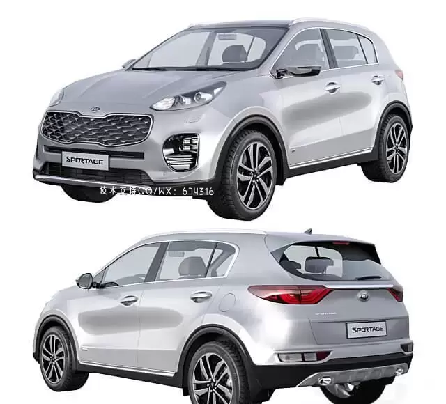 起亚 Sportage 2016 汽车越野车SUV 3D模型下载 (MAX,3DS,FBX,OBJ,C4D,LWO,TEX)免费下载