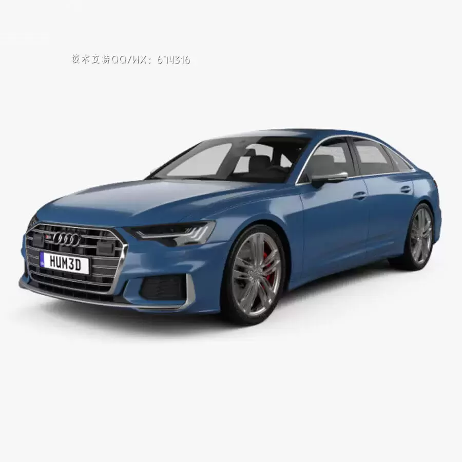 奥迪 S6 Sedan C8 2019 轿车汽车3D模型下载 (FBX,OBJ,MAX,C4D)免费下载