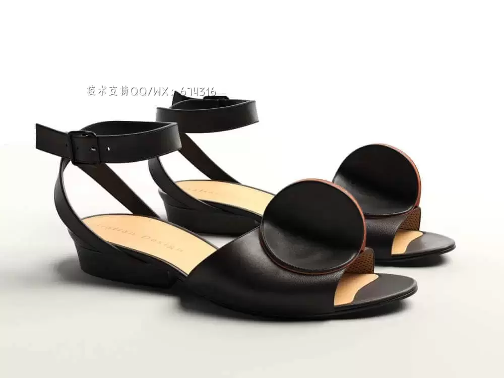 黑色皮带凉鞋3D模型 (MAX,OBJ,C4D,FBX)免费下载