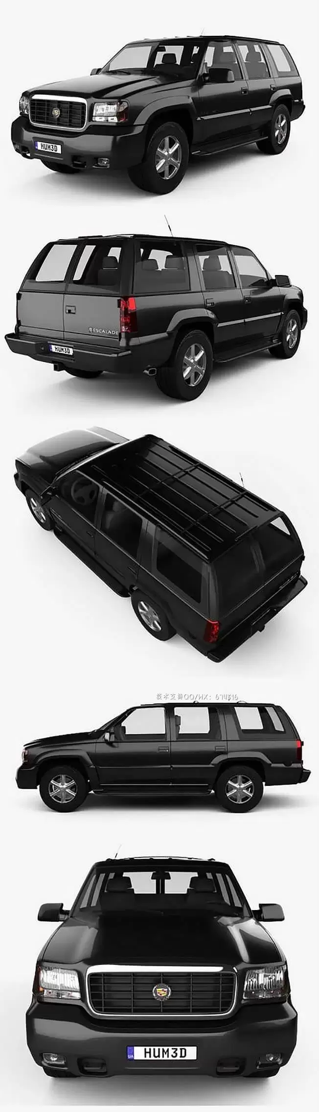卡迪拉克 Escalade 1999 经典款硬派越野车SUV汽车3D模型下载免费下载