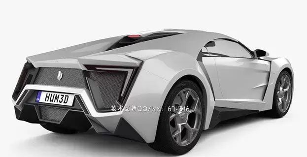 莱坎超级跑车 W Motors Lykan HyperSport 2012 汽车3D模型下载 (MAX,3DS,FBX,OBJ,C4D,LWO)插图1