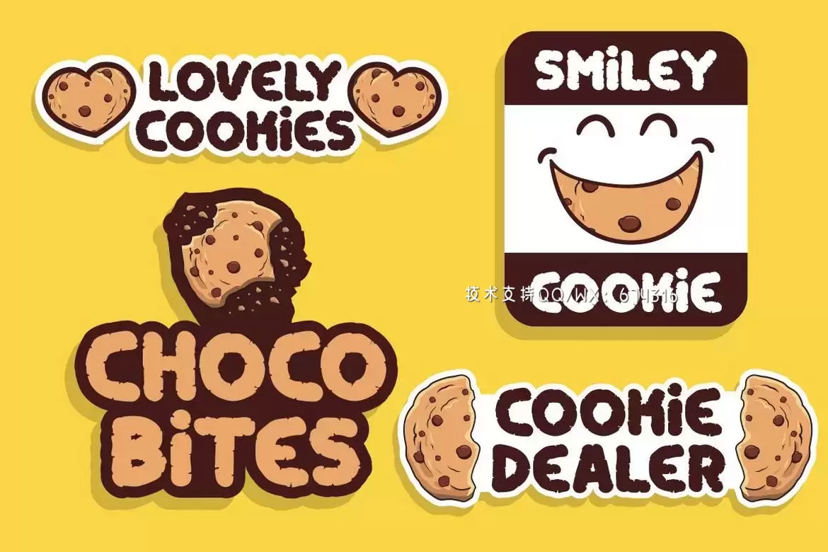 可爱清新古怪的饼干食品蛋糕店Crunchy Cookies英文字体插图7