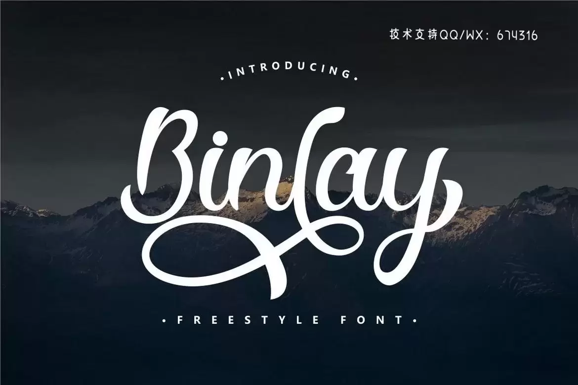 时尚高端清新优雅多用途的手绘Binlay – Freestyle Font英文字体设计免费下载