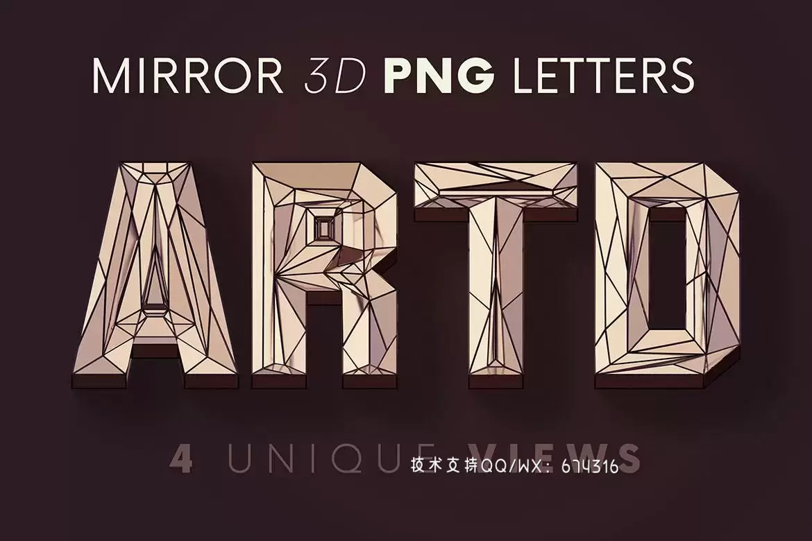 高端奢华房地产Artdeco风格3D立体字体设计免费下载