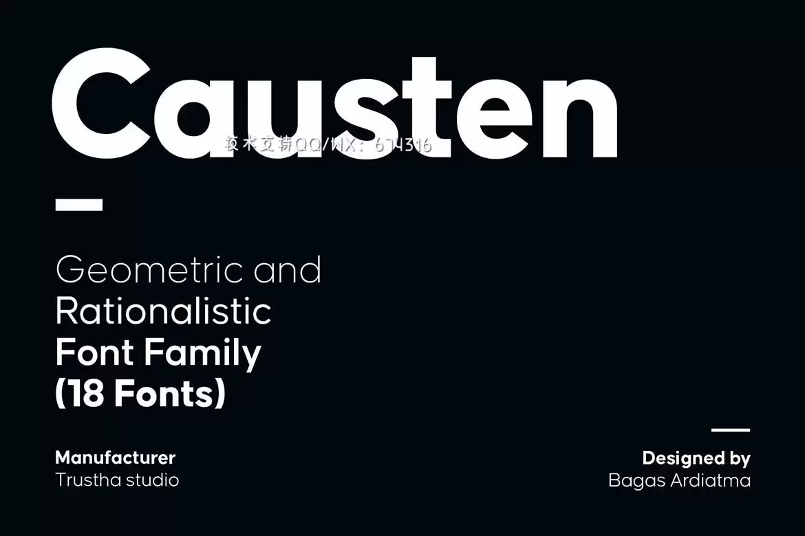 高端时尚多用途的无衬线几何Causten字体家族免费下载
