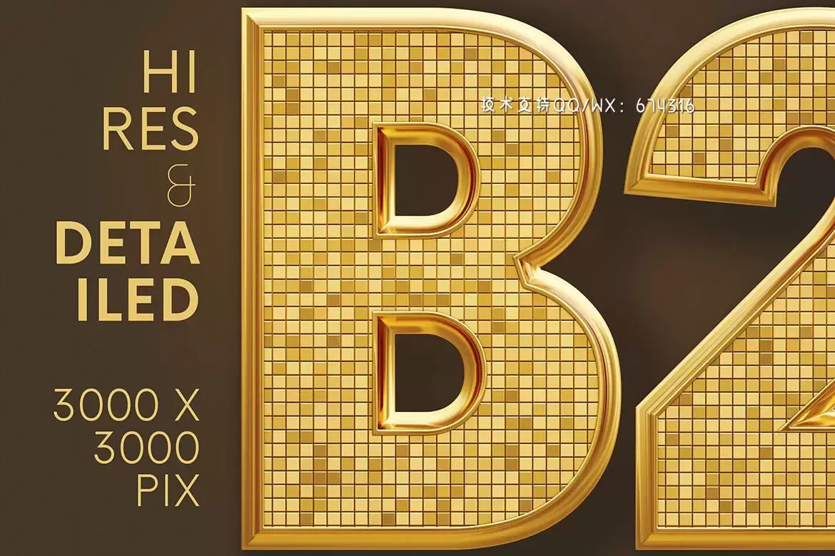 高品质的土豪金金色3D立体字字体设计集合插图1