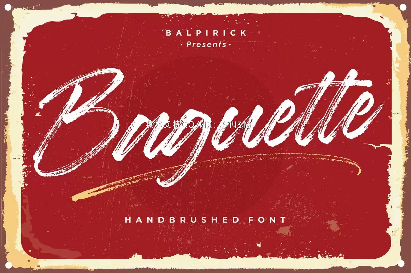 时尚高端手绘手写书法字体英文字体-Baguette YH免费下载